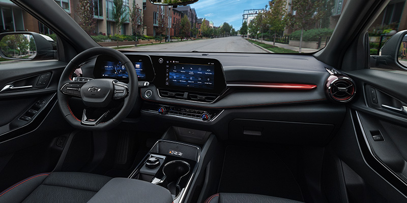 Dashboard of 2026 Chevrolet Equinox driving through Westminster, MD