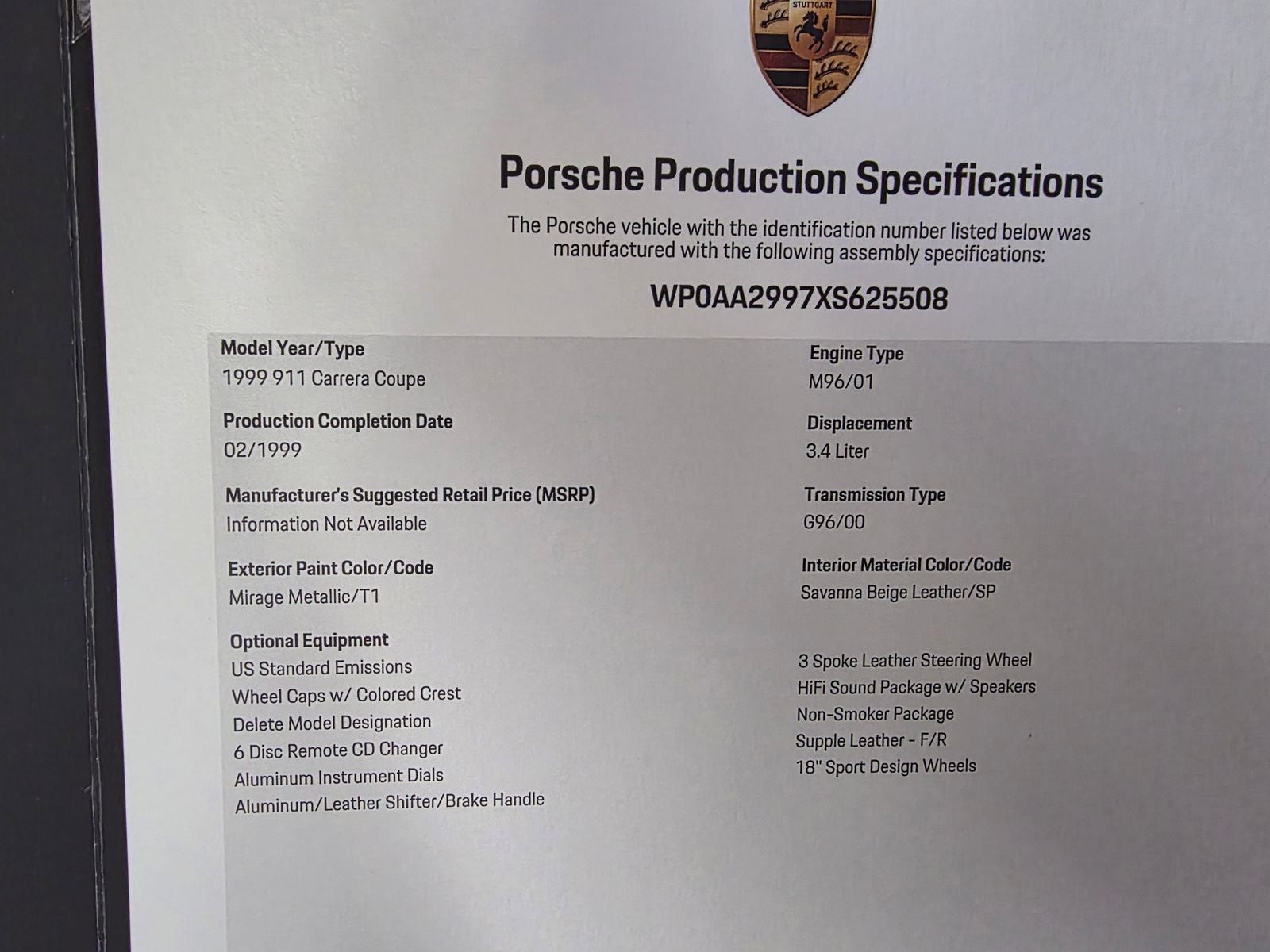 1999 Porsche 911 Carrera