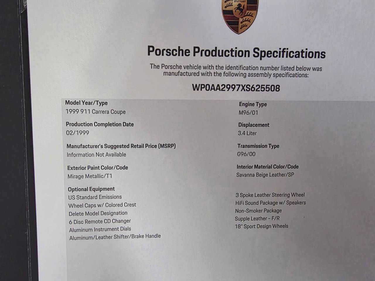 1999 Porsche 911 Carrera